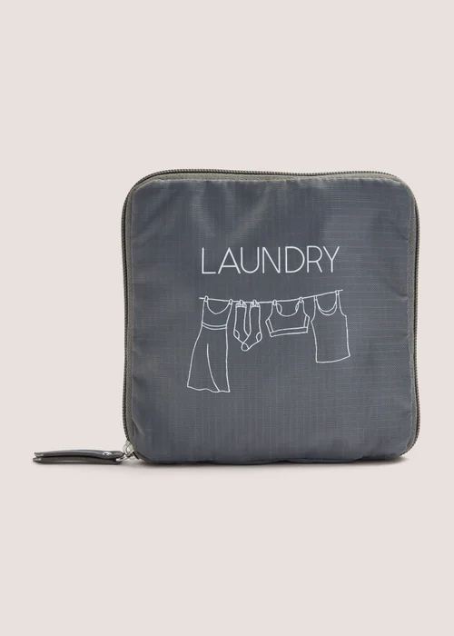 Grey Laundry Drawstring Bag with Cover Image 1