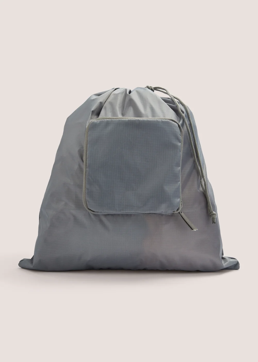 Grey Laundry Drawstring Bag with Cover Image 2