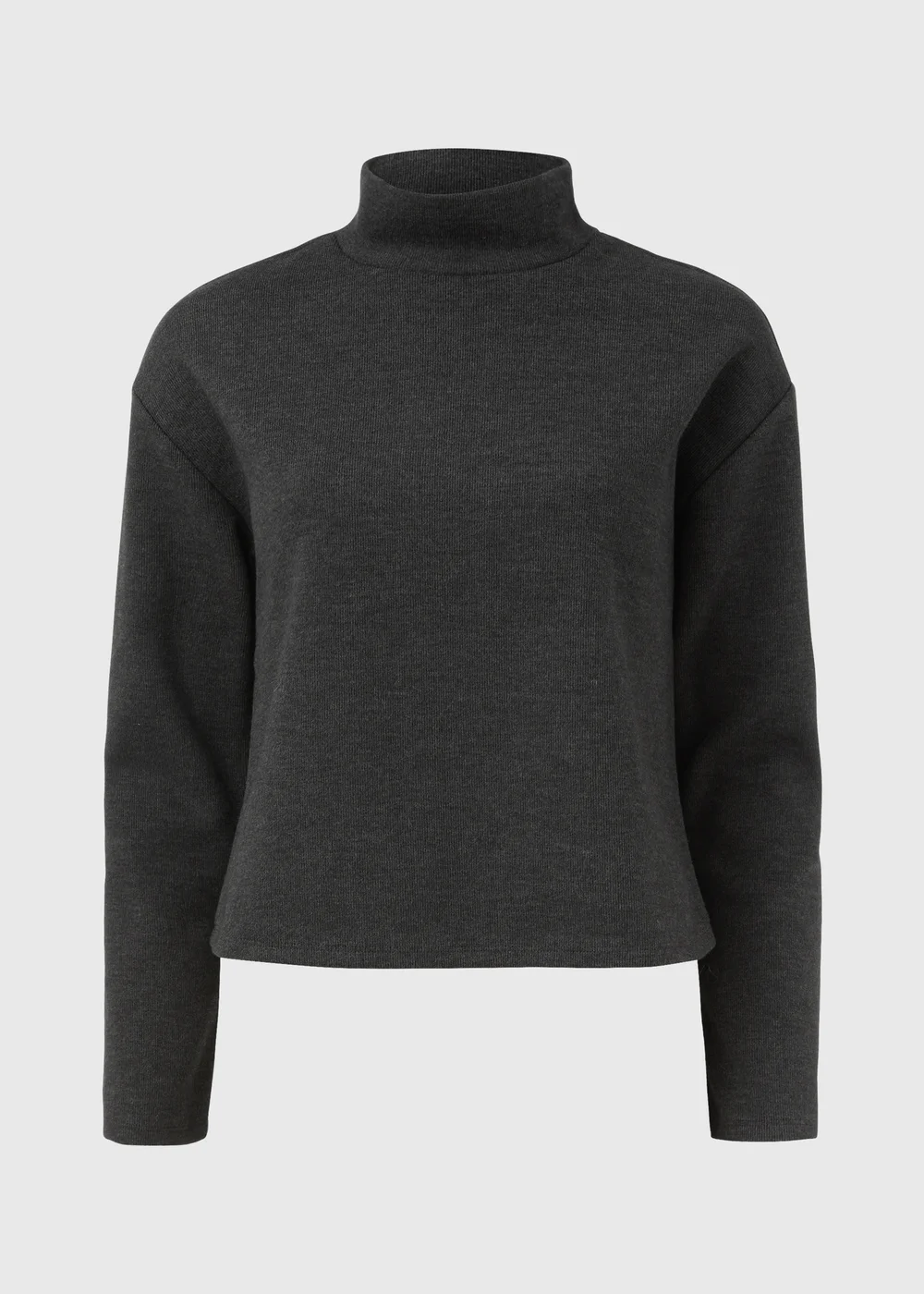 Charcoal Soft Touch High Neck Top - Small Image 5