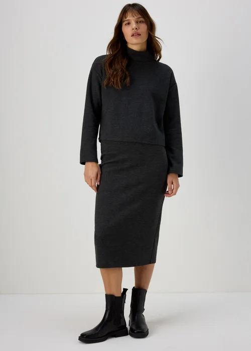 Charcoal Soft Touch High Neck Top - Small Image 1