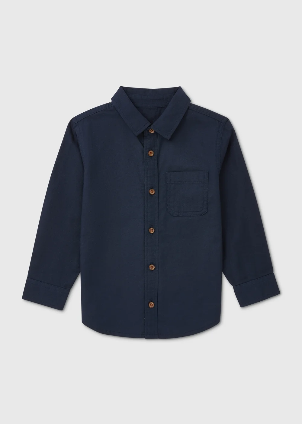 Boys Navy Plain Twill Shirt (1-7yrs) - 1 to 1 half years Image 1
