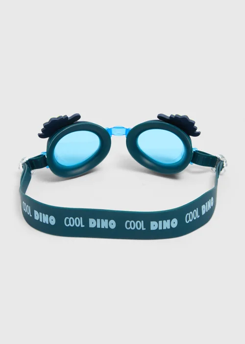 Kids Navy Dino Swimming Goggles - One Size Image 2