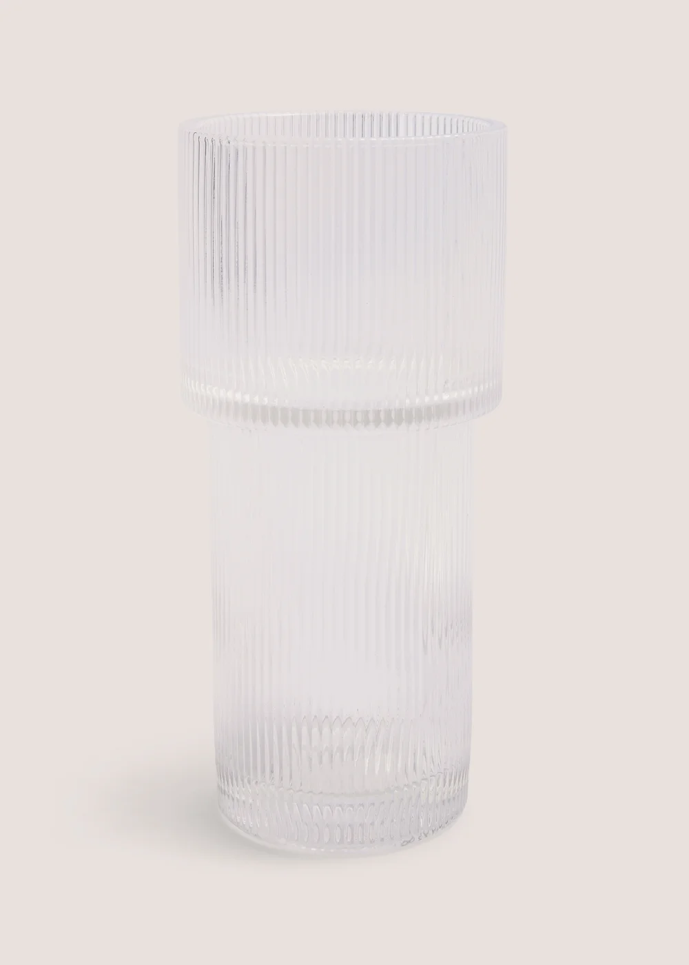 Ribbed Glass Vase (24cm x 11cm x 11cm) Image 1