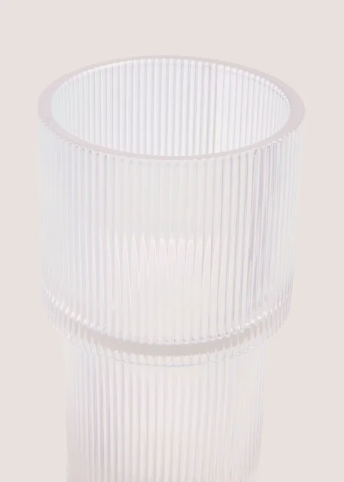 Ribbed Glass Vase (24cm x 11cm x 11cm) Image 2
