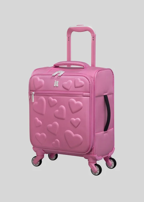 IT Luggage Pink Hearts Suitcase (44.5cm x 33.5cm x 20cm) Image 1