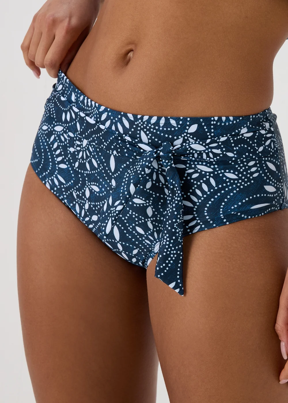 Navy Paisley High Waisted Briefs - Size 8 Image 3