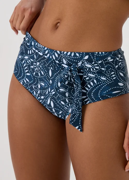 Navy Paisley High Waisted Briefs - Size 8 Image 3