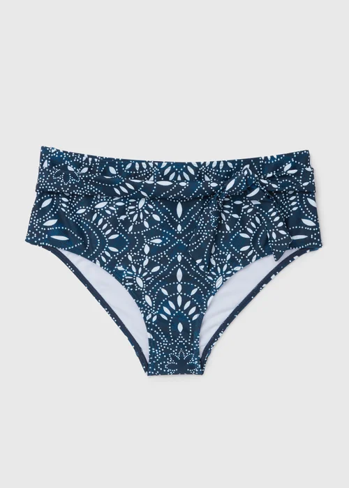 Navy Paisley High Waisted Briefs - Size 8 Image 4