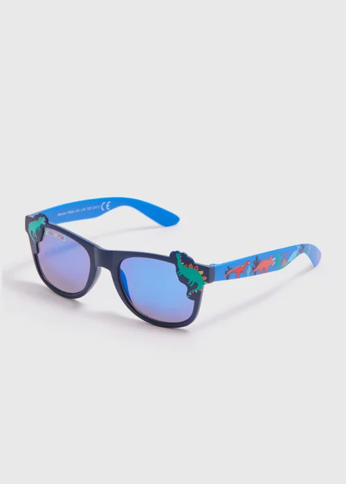 Kids Navy Dinosaur Sunglasses (3+yrs) - One Size Image 1