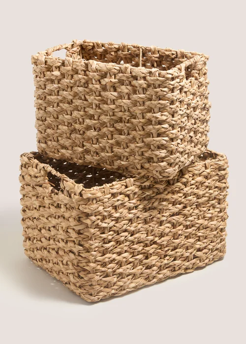 Woven Cottage Set of 2 Rectangle Basket Image 1