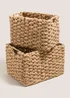 Woven Cottage Set of 2 Rectangle Basket Image 1