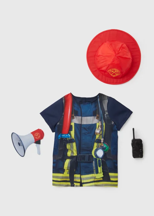 Kids Blue Fireman Fancy Dress Costume (3-9yrs) - 3 Yrs Image 1