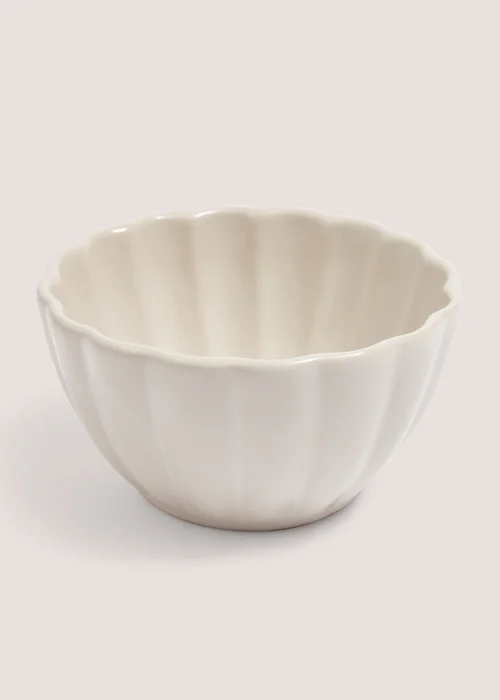 White Scalloped Nibble Bowl Image 1