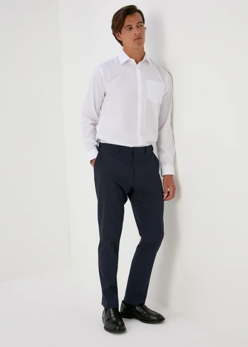 Taylor & Wright Navy Slim Fit Trousers - 32/L33 Image 4