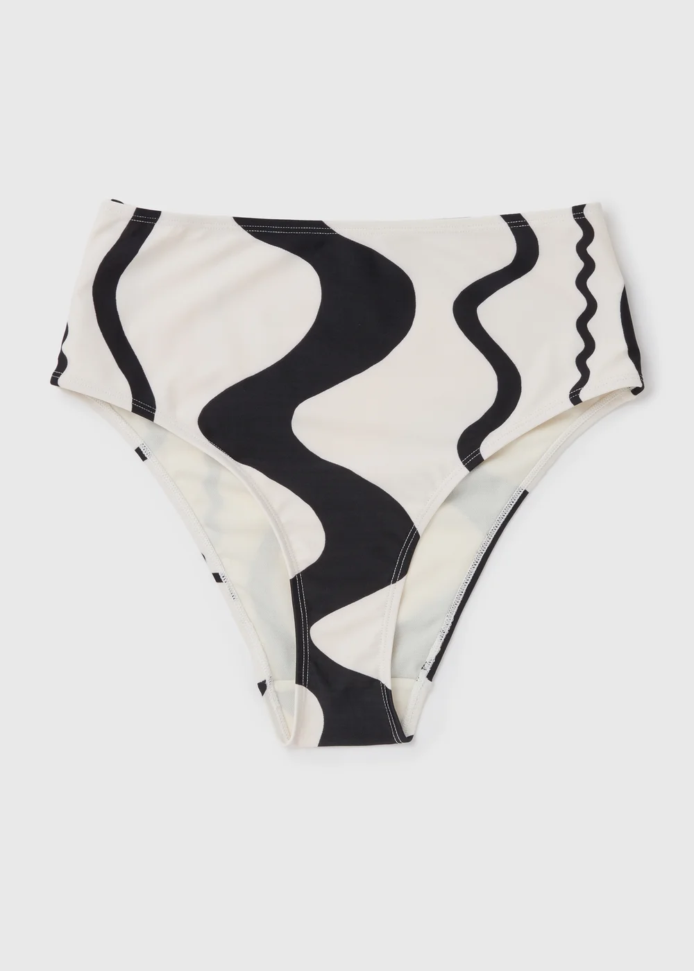 Black Swirl Design High Waisted Bikini Bottoms - Size 8 Image 4