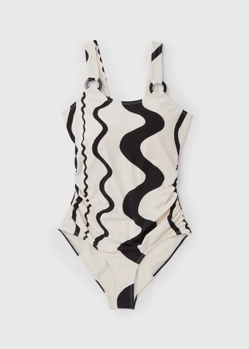 Cream Swirl Ring Swimsuit - Size 6 Image 4