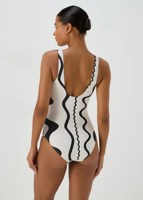 Cream Swirl Ring Swimsuit - Size 6 Image 2