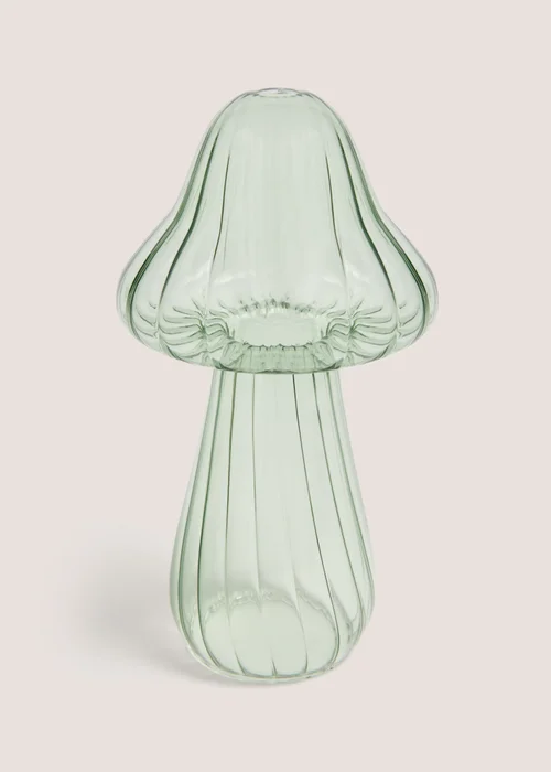 Green Glass Mushroom Ornament(17cm x 9cm x 9cm) Image 1