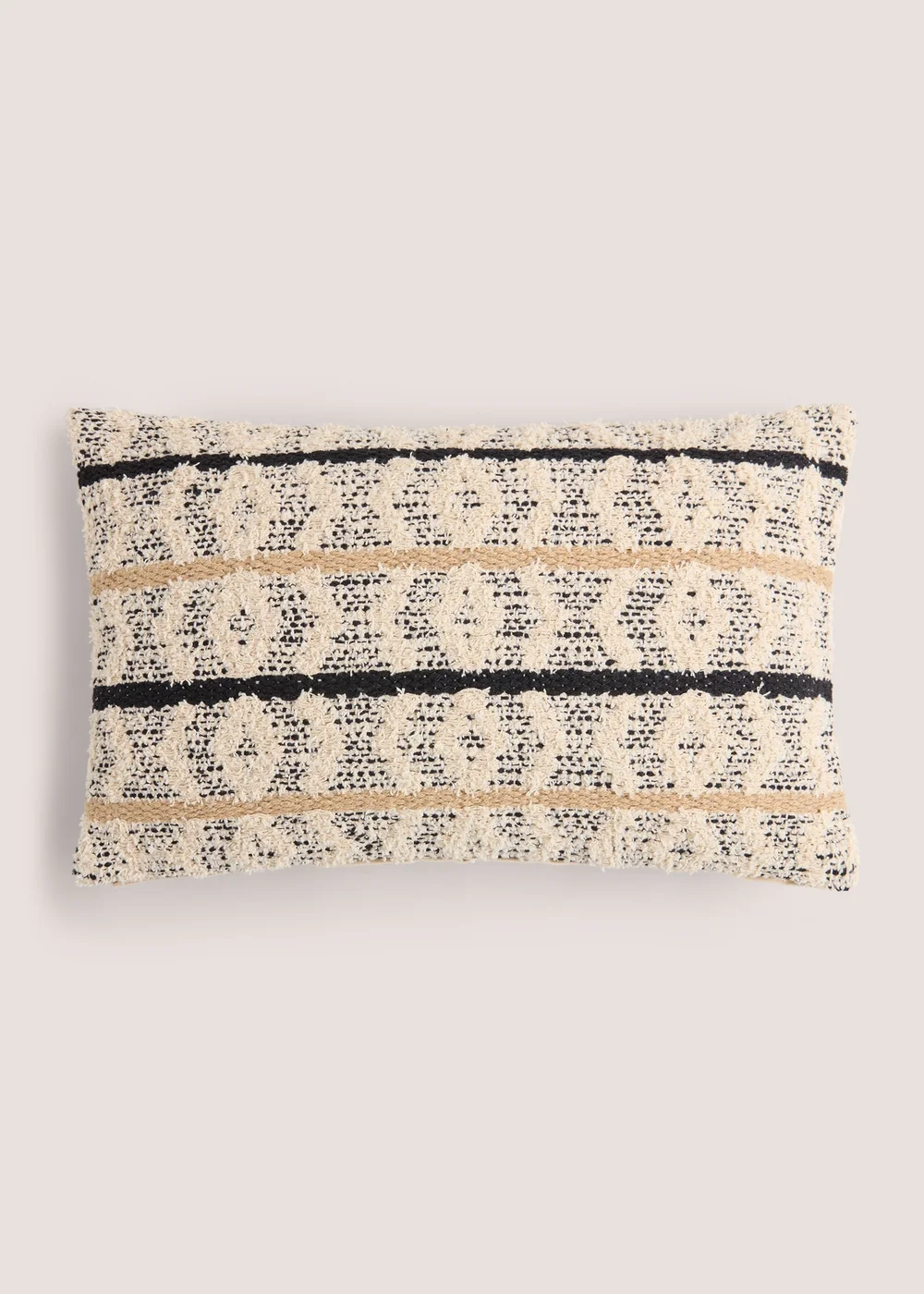 Neutral Woven Casa Geometric Cushion (30cm x 50cm) Image 1