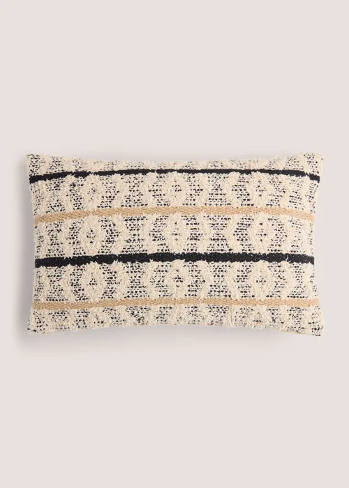 Neutral Woven Casa Geometric Cushion (30cm x 50cm) Image 1