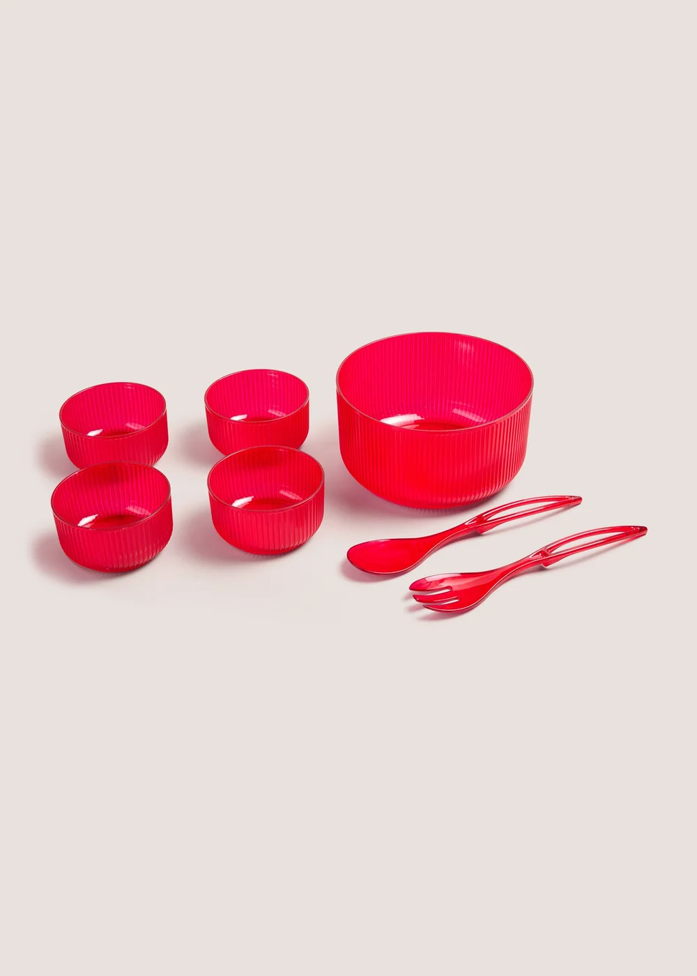 Outdoor 7 Piece Pink Bowls Set Image 1