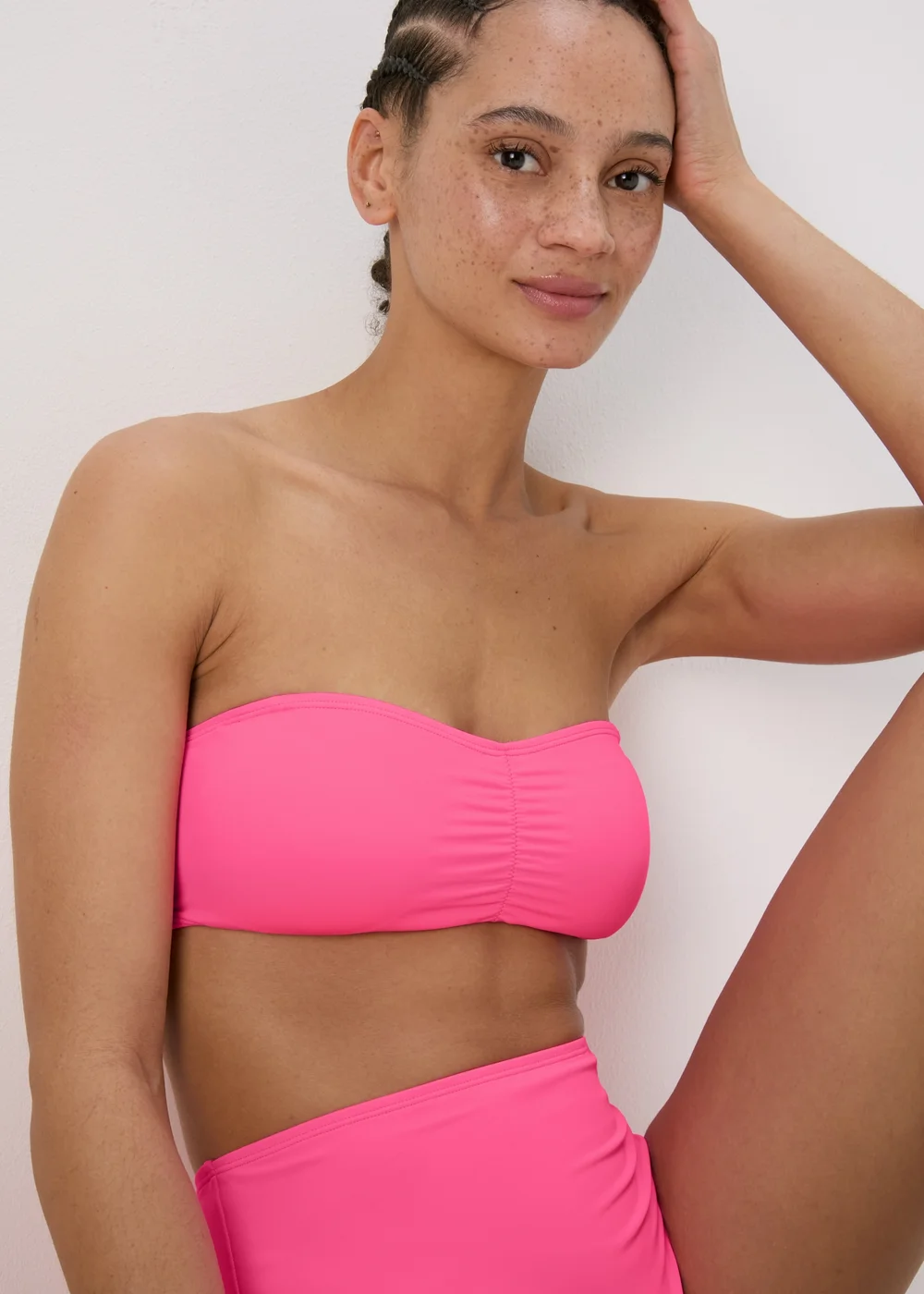 Pink Plain Bandeau Top - 6 Image 3