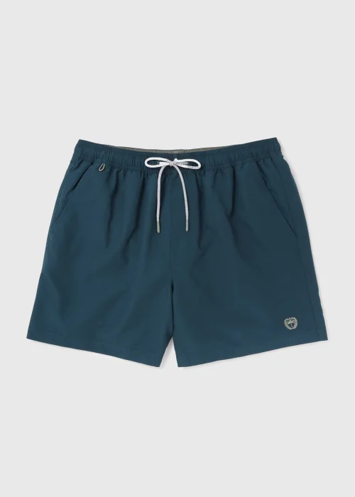 Navy Embroidered Swim Shorts - S Image 4