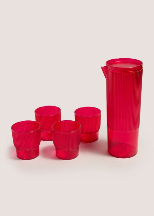 Outdoor Pink Jug and Cups Set Image 1