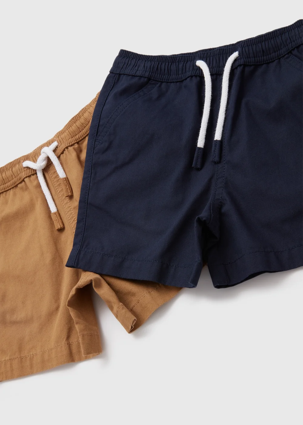 Boys 2 Pack Navy & Tan Cargo Shorts (1-7yrs) - 1 half year to 2 Image 2
