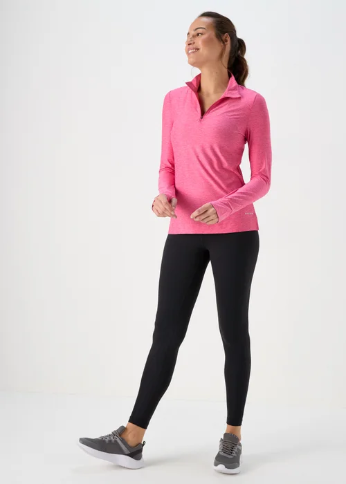 Souluxe Pink Basic Half Zip Top - S Image 4