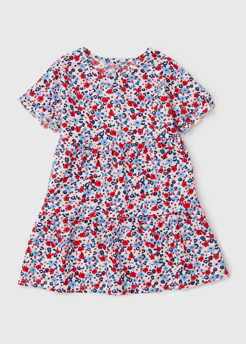 Girls Blue Floral Ditsy Crinkle Dress (1-7yrs) - 1-1.5 Yrs Image 1