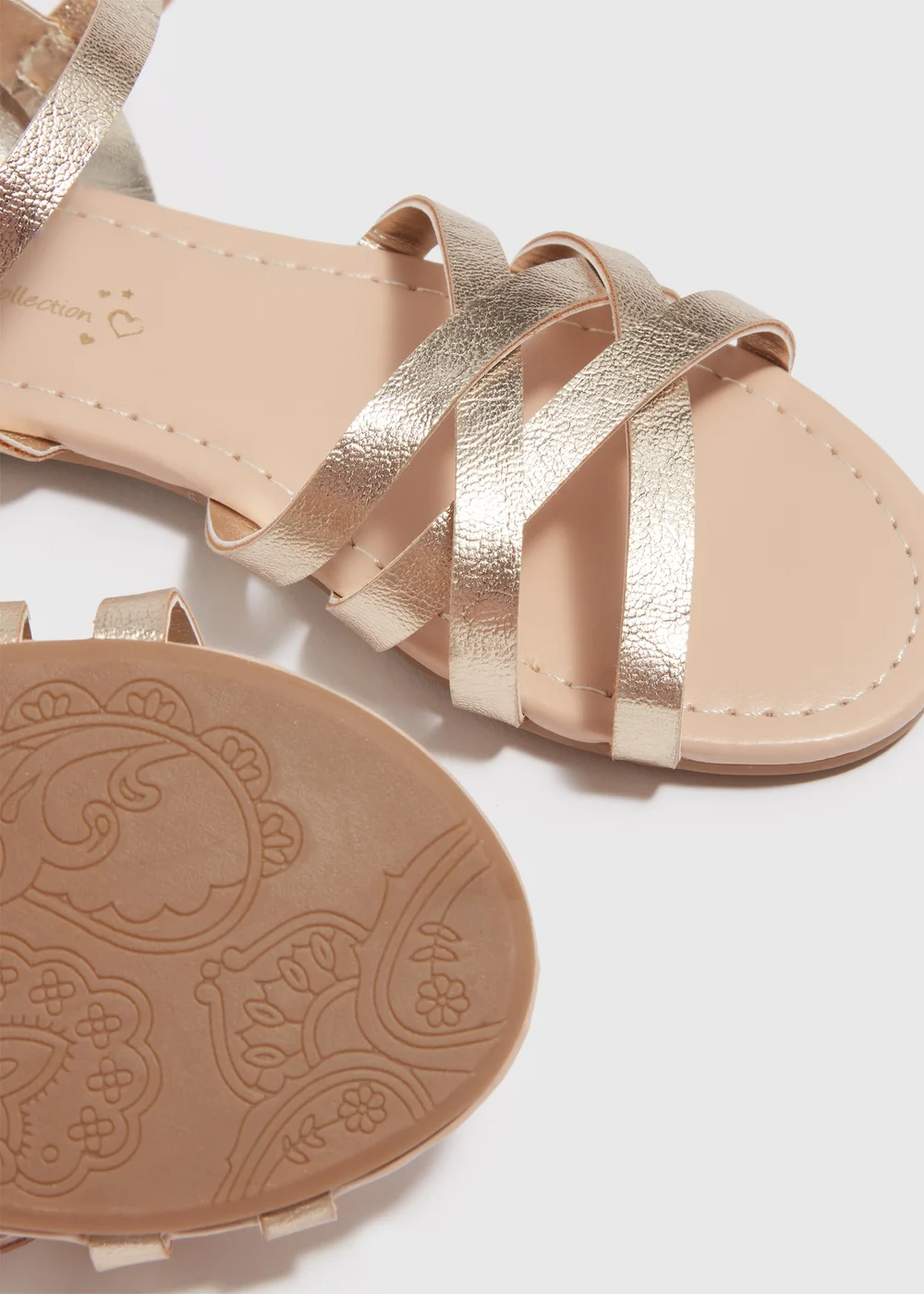 Girls Gold Sandals (Younger 10-Older 5) - Size 1 Image 2