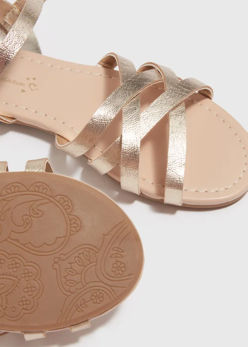 Girls Gold Sandals (Younger 10-Older 5) - Size 1 Image 2
