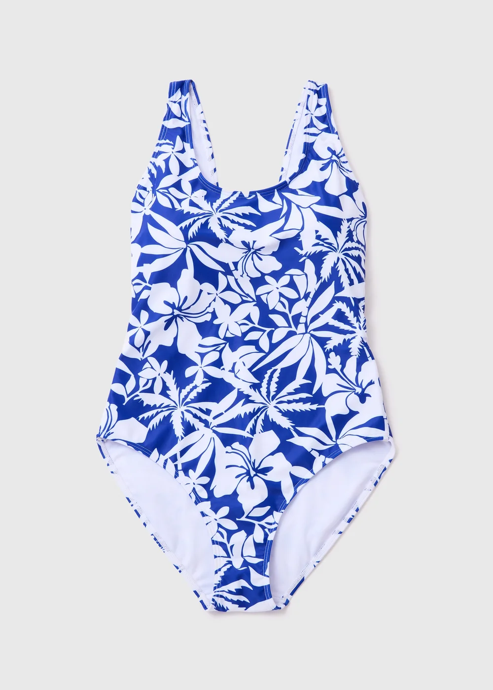 Blue Floral Print Swimsuit - Size 8 Image 4