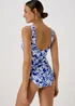 Blue Floral Print Swimsuit - Size 8 Image 2