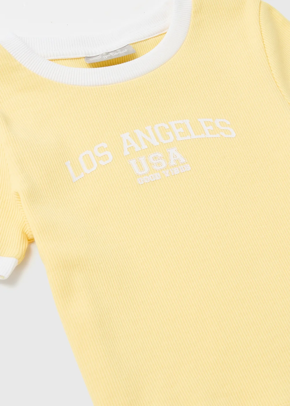Yellow Costal Retreat Ringer T-Shirt (7-15yrs) - 7 Yrs Image 2