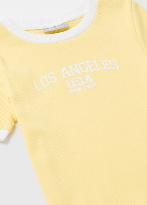 Yellow Costal Retreat Ringer T-Shirt (7-15yrs) - 7 Yrs Image 2