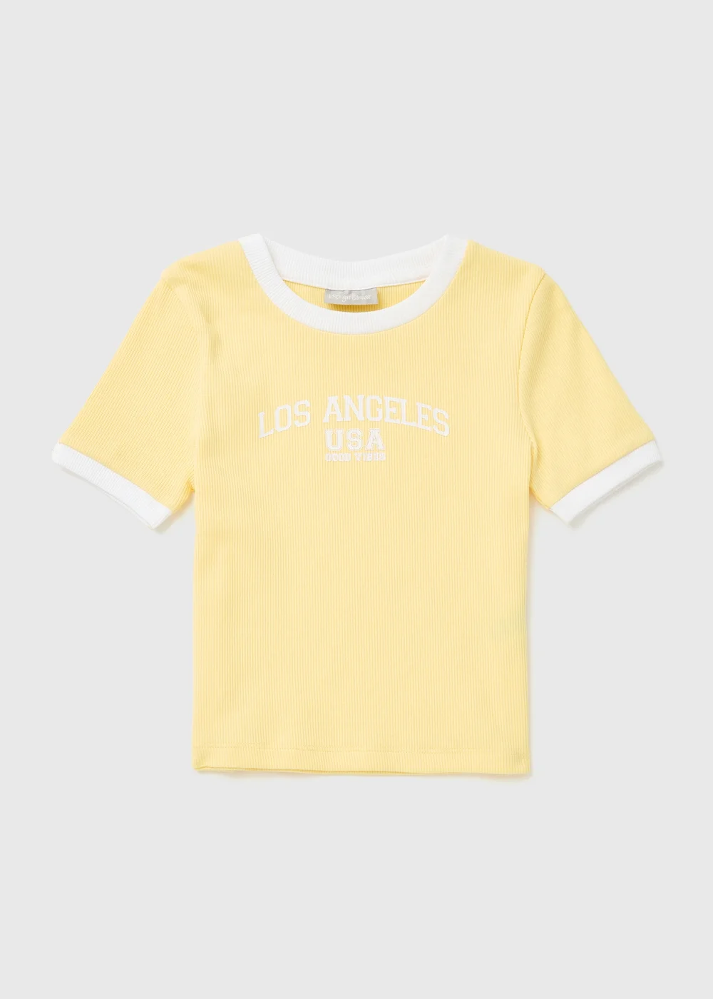 Yellow Costal Retreat Ringer T-Shirt (7-15yrs) - 7 Yrs Image 1