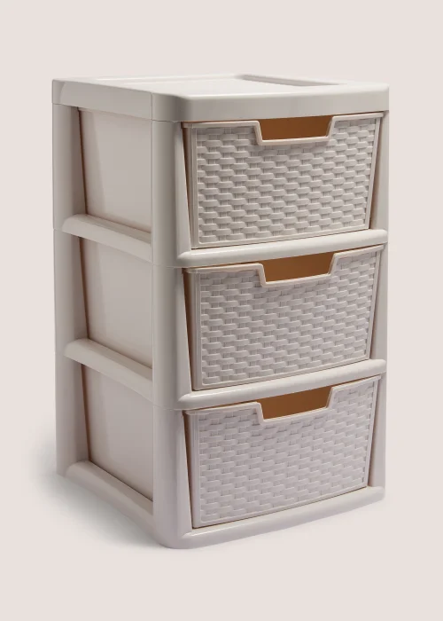 Grey Woven Textured Drawers ( 40x39x67cm) Image 1