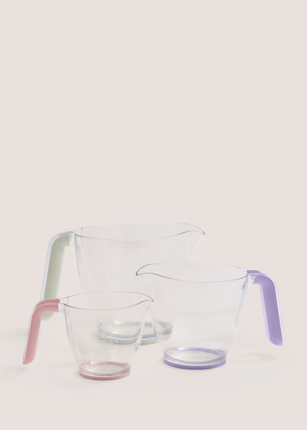 Set of 3 Plastic Measuring Jugs (250ML-1L) Image 1