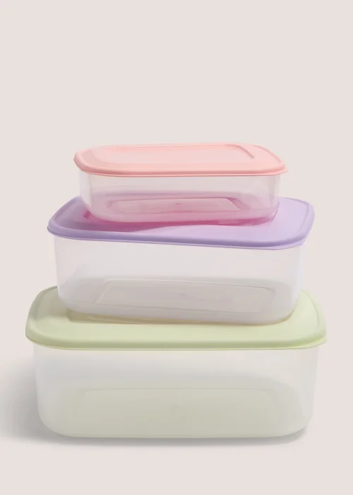 Set of 3 Plastic Food Containers (1-4.5L) Image 1