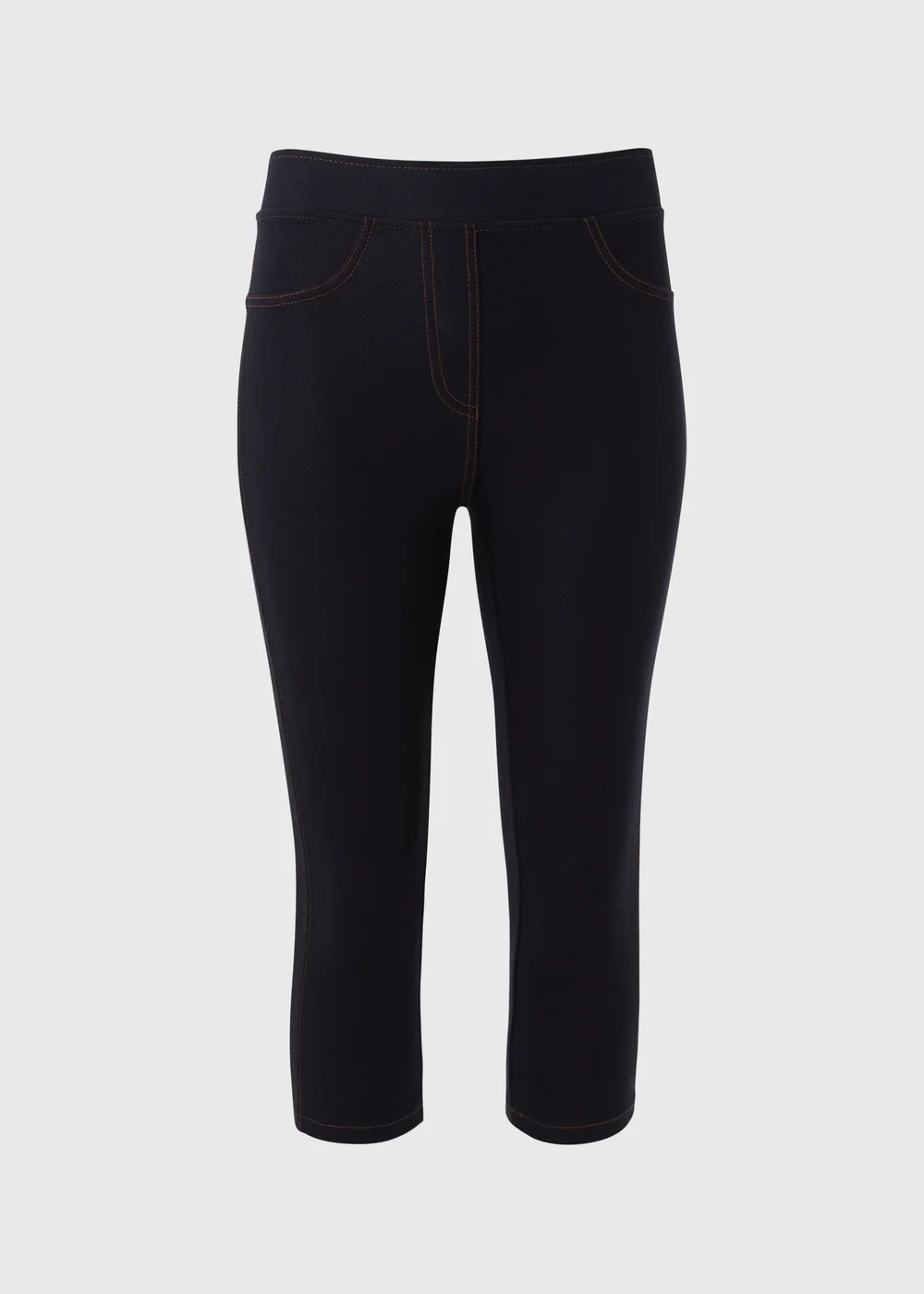 Blue Denim Crop Leggings - 8 Image 5