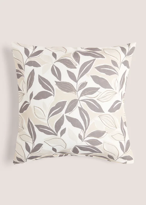 Cream Leaf Print Cushion (43cm x 43cm) Image 1