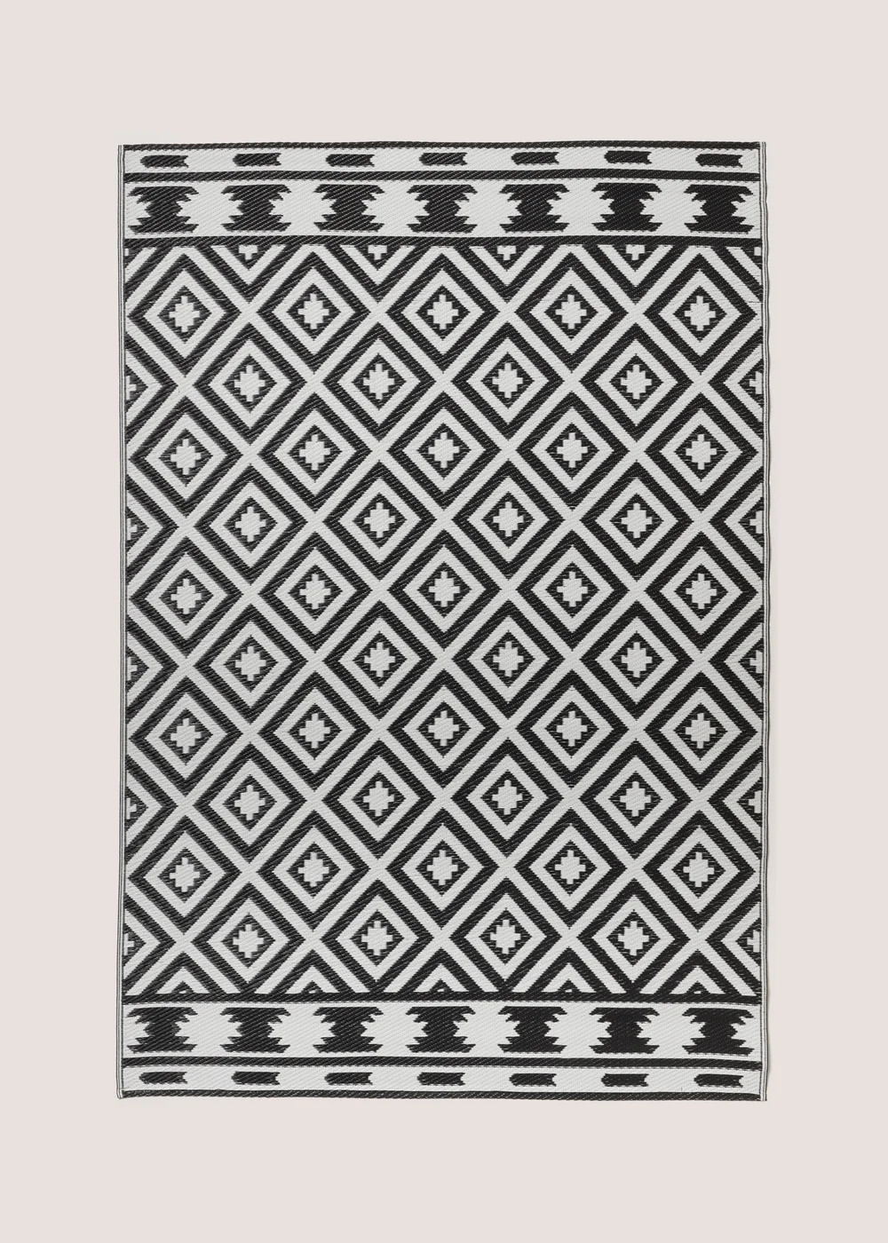 Outdoor Black Geo Design Rug (150cm x 220cm) Image 1