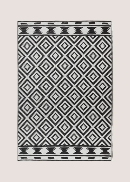 Outdoor Black Geo Design Rug (150cm x 220cm) Image 1