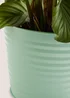 Green Outdoor Ribbed Metal Planter (24cm x 20cm) Image 2