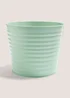 Green Outdoor Ribbed Metal Planter (24cm x 20cm) Image 1