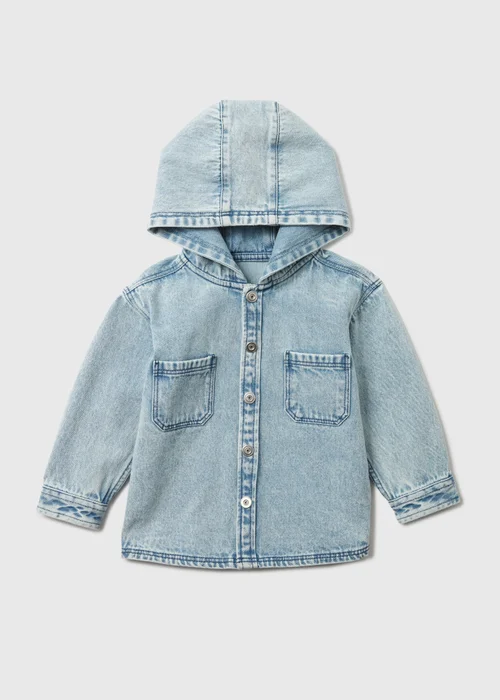 Boys Blue Denim Hooded Shacket (1-7yrs) - 1-1.5 Yrs Image 1