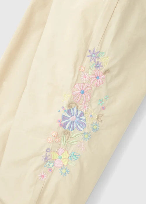 Girls Stone Embroidered Cargo Trousers (7-15yrs) - Age 7 Years Image 2