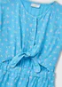 Girls Blue Tie Front Floral Viscose Dress (7-13yrs) - 7 Yrs Image 2